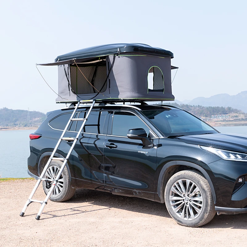 

Automatic aluminum hard shell roof tent