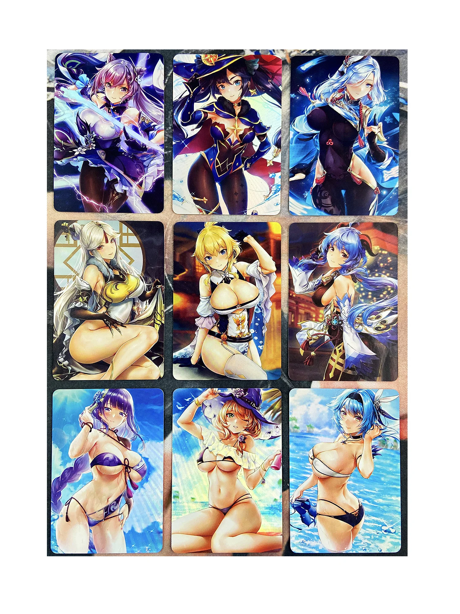 

9pcs/set Sexy Genshin ACG Beelzebul Raiden Shogun No.1 Refraction Sexy Girls Hobby Collectibles Anime Game Collection Cards