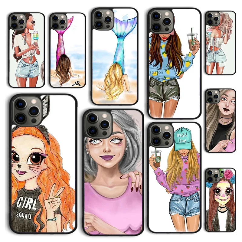 Autumu Girls Bff Best Friends Forever Phone Case Cover for iPhone 16 15 12 mini 11 13 14 Pro Max SE 2020 6S 7 8 Plus Coque