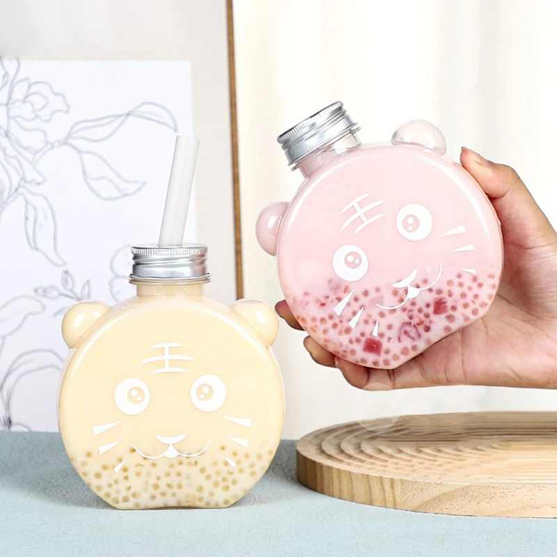 1 шт. пластиковые бутылки для напитков в форме сока тигра мультяшный молочный сок