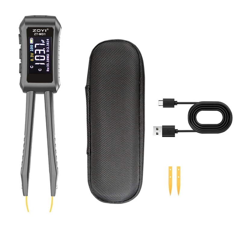 Новый ZOYI ZT-MD1 цифровой умный пинцет LCR SMD ESR тестер сопротивление емкость