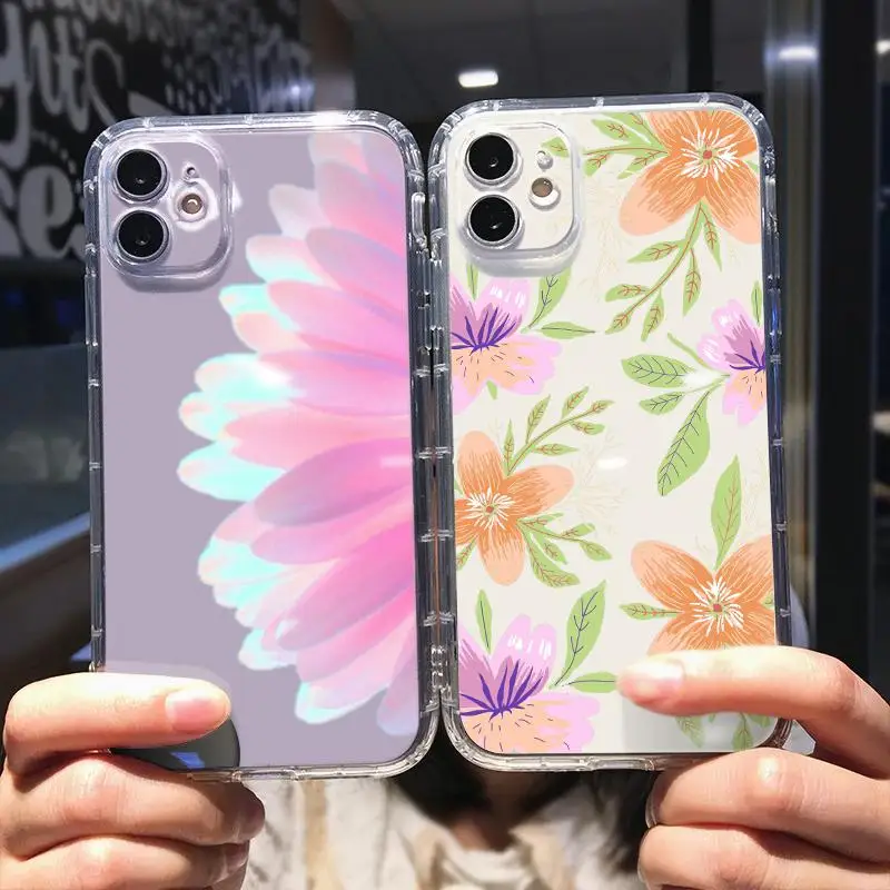 

Beautiful Flower Transparent Case For Case iPhone 13 Pro 7 7P 8 Plus X Xr Xs 11 12 13 Max Pro Mini 6 6s SE 2020 Bdgh Taser