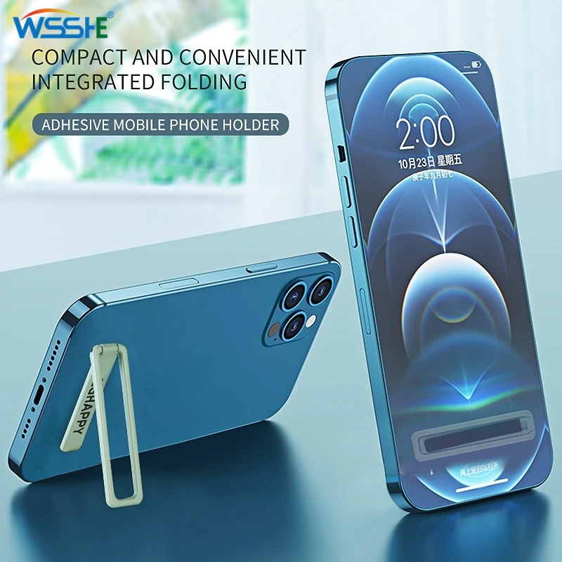 

Ultra Thin Mini Metal Folding Mobile Phone Holder Stand Alloy Invisible Portable Phone Kickstand Bracket Desktop Phone Holder