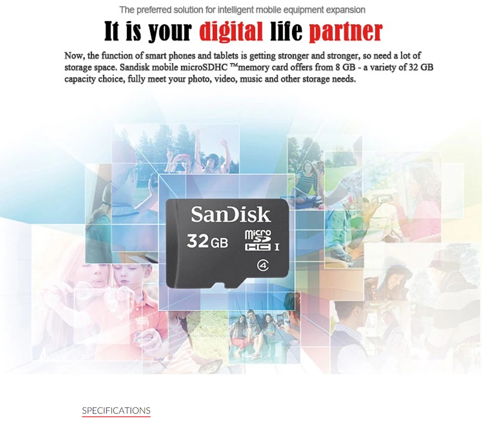 Карта памяти SanDisk Micro SDHC класс 4 карта SD TF-карта 8 ГБ 16 для смартфонов и планшетов на