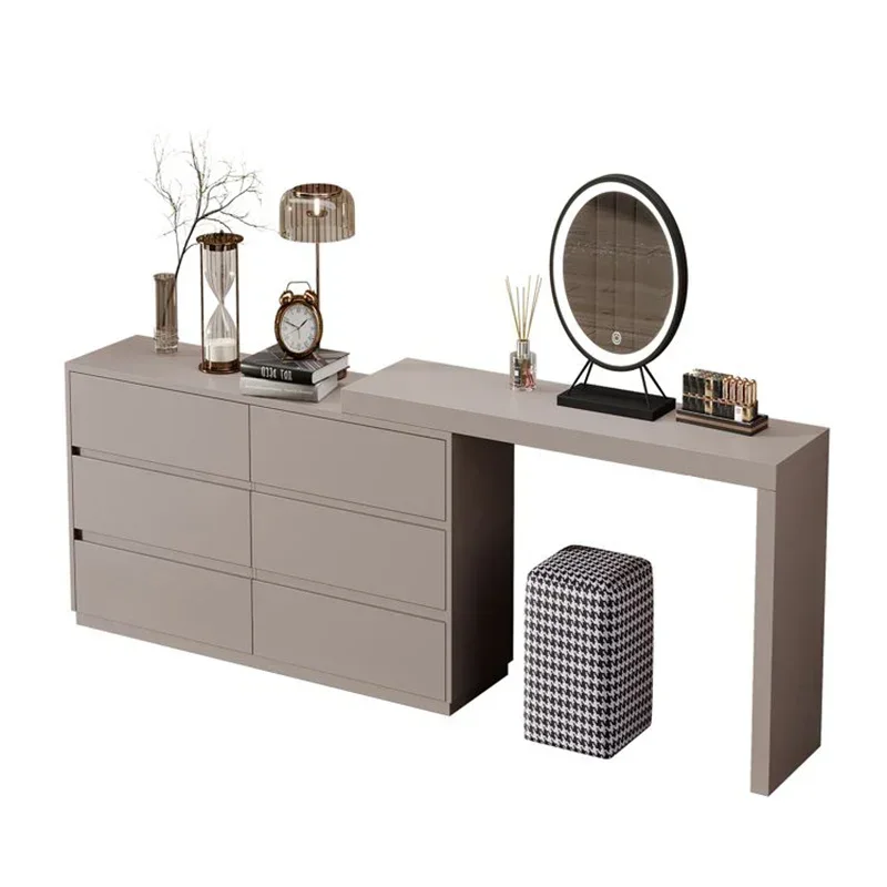 Роскошный туалетный столик для спальни Женский зеркальный стул очаровательный