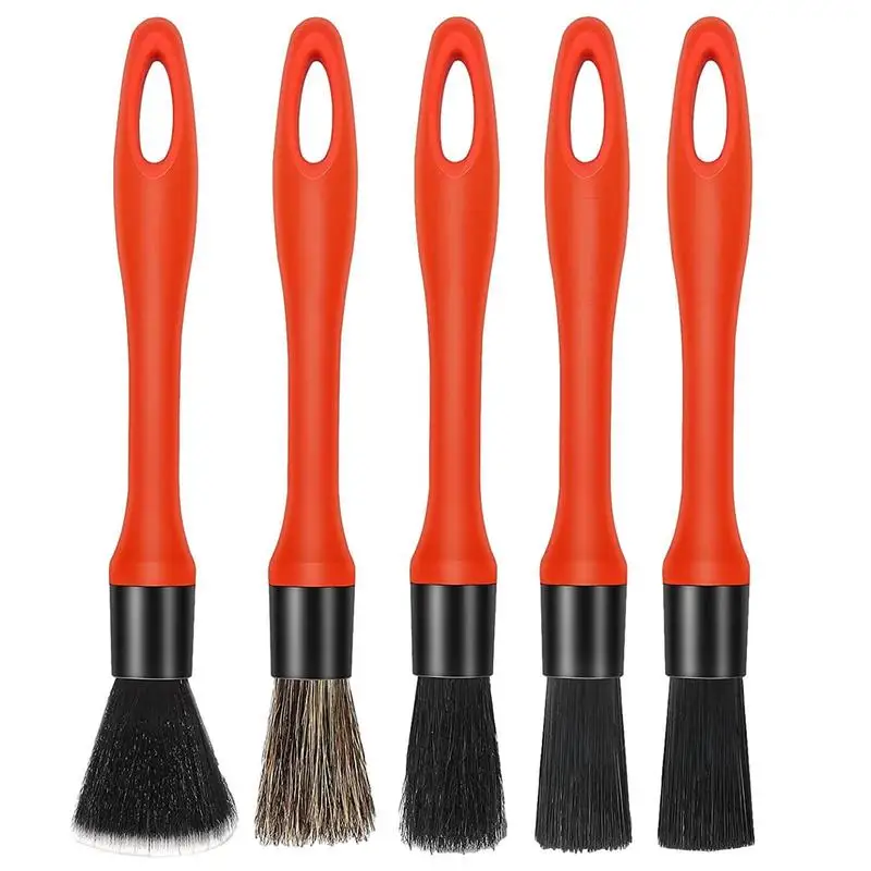 

Car Detailing Brushes 5 Pieces Auto Detailing Brush Set With Soft Mixed Hair Detail Brush Kit For Cleaning Interior Exterior