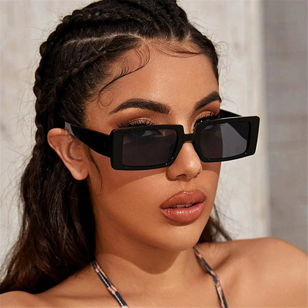 

2022 New Trending Square Retro Sunglasses Notch Design Jelly Color Stylist Sun Glasses Street Photography Women Eyewear Green