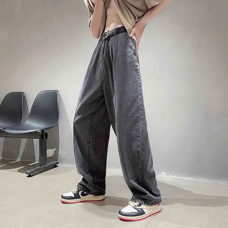 Black/Blue/Brown Baggy Jeans Men Fashion Casual Wide Leg Jeans Men Streetwear Loose Hip Hop Straight Denim Pants Mens Trousers