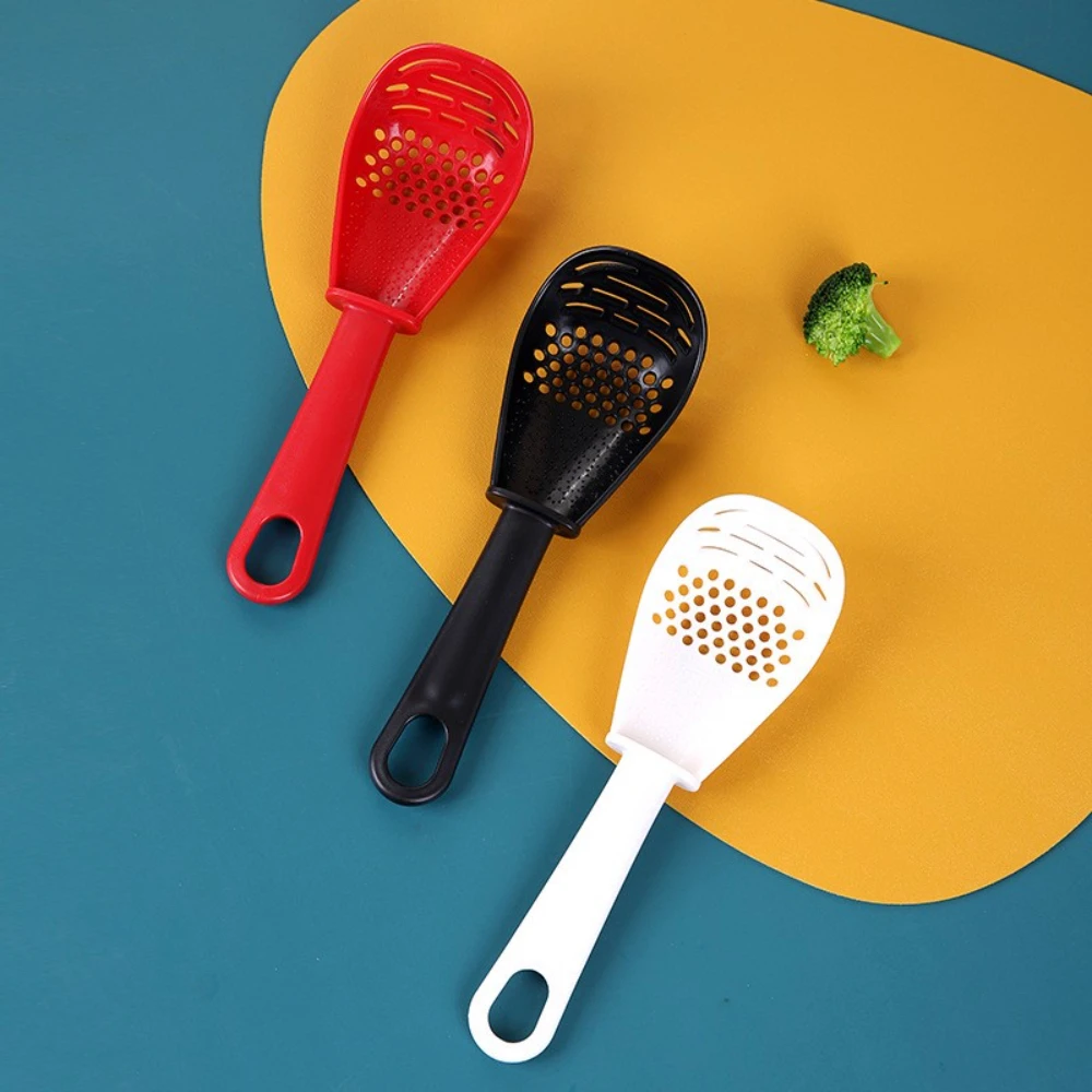 

Multifunctional Cooking Spoon Silicone Spatula Spoon Heat-resistant Skimmer Scoop Colander Strainer Grater Masher Hanging Hole