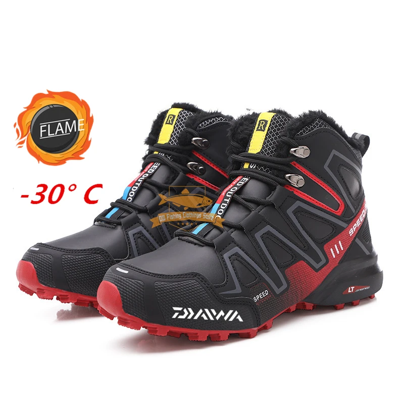 

DAIWA Fishing Shoes Men Winter Plus Velvet Cold-resistant Warm Non-slip Waterproof Snow Boots Outdoor Sport Skiing Hiking Shoes