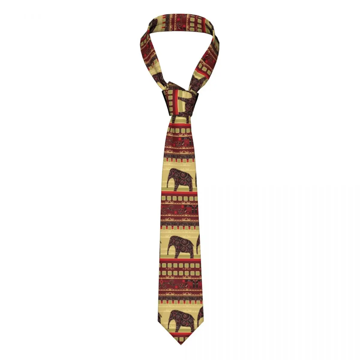 

Vintage Elephant Tie African Print Art Shirt Fashion Neck Ties Office 8CM Gift For Man Cravat