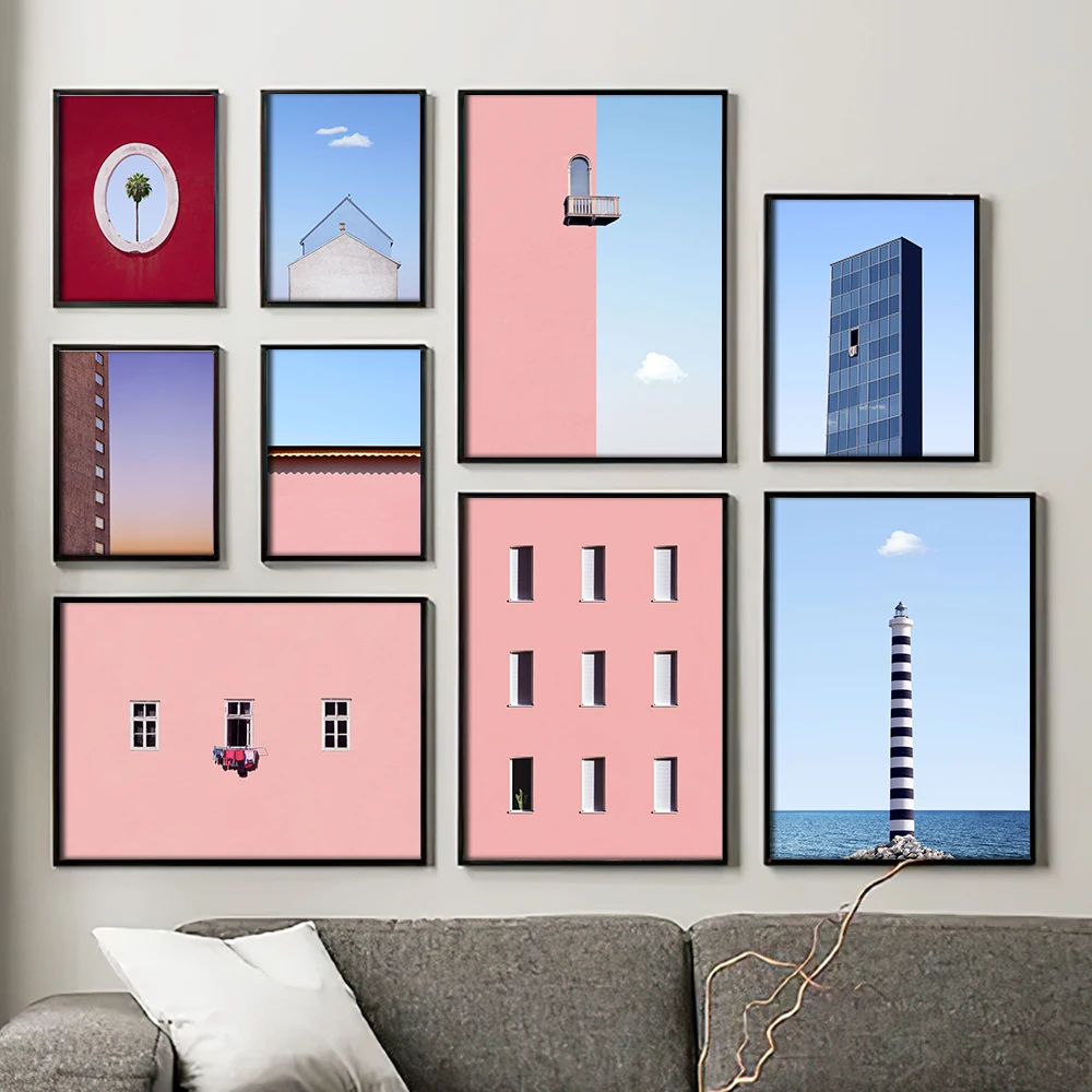 

Modern Architectural Canvas Painting Posters For Room Print Home Still Life Wall Art Paintings Nordic Living Decoration Pictures