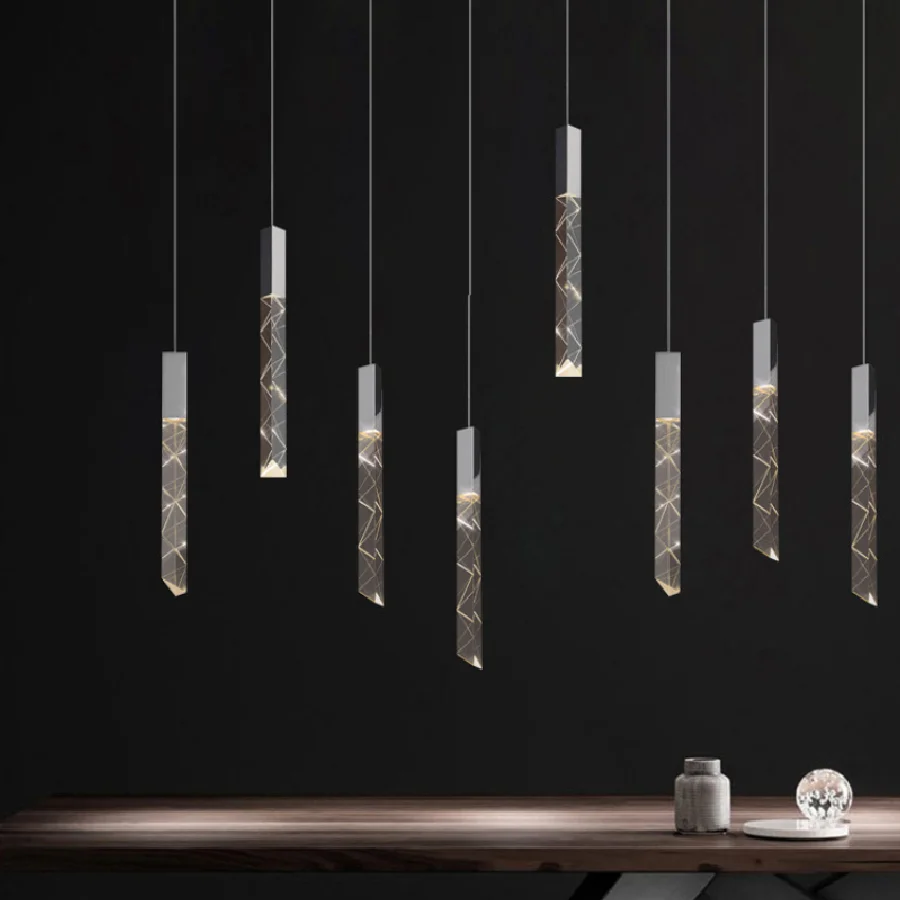 

Современный светодиодный подвесной светильник для лестницы, простой скандинавский светильник для гостиной, кухни, длинная Люстра для бара,...