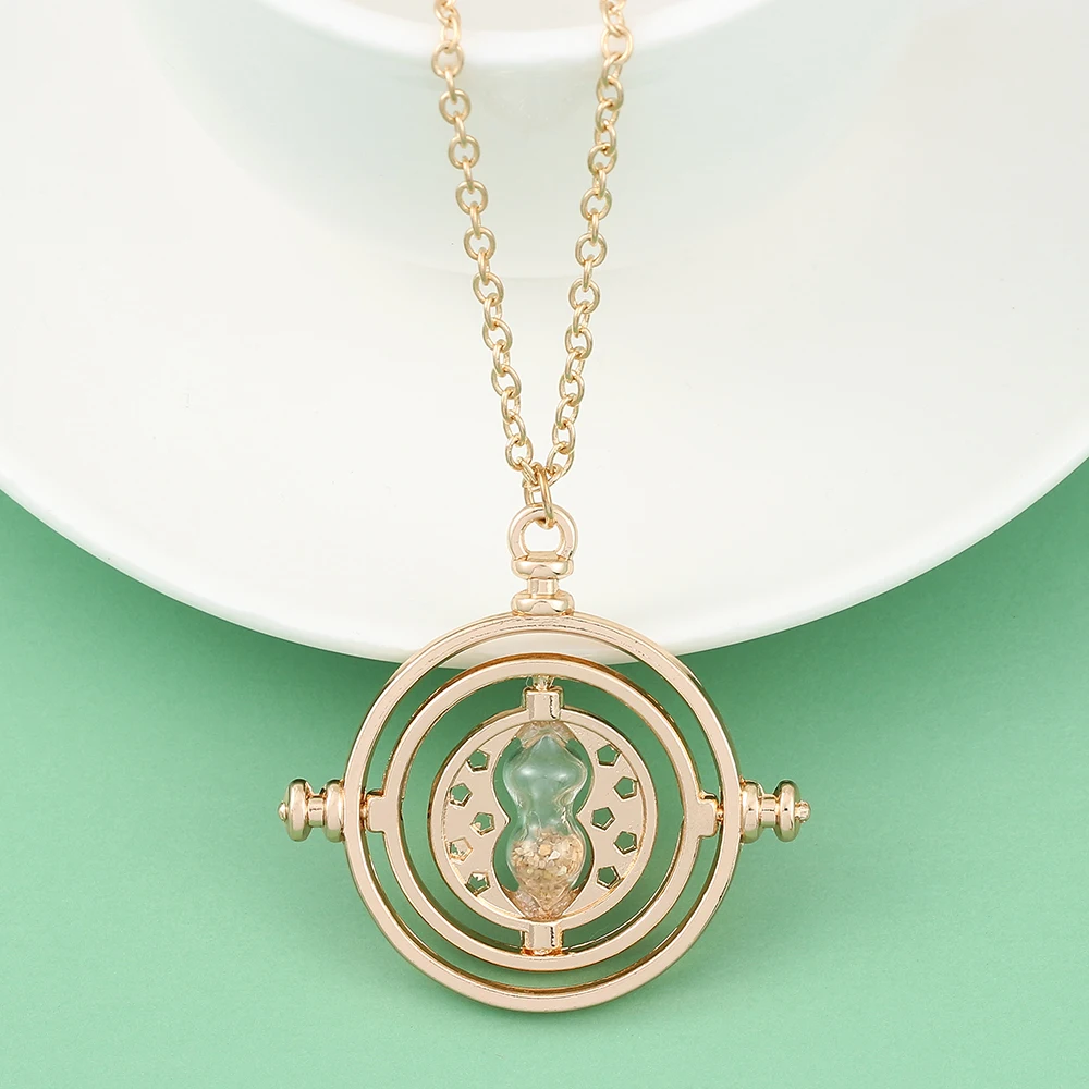 

Harri Potter Hermione Granger Time Turner Hourglass Pendant Long Chain Jewelry Fashion Alloy Trinket Party Cosplay Accessory