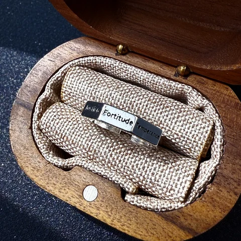 Открытое регулируемое кольцо LENNIK "Семь добродетелей" серебристого цвета