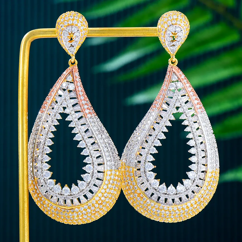 GODKI новые роскошные остроносые серьги в виде зуба для женщин свадебные с фианитом