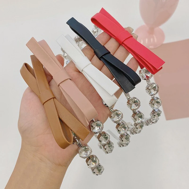 

Luxury Rhinestone Crystal Bow Hair Hoop Shiny Clear Full Crystal Stone Headbands Wedding Hair Accessories Fashion Jewelry