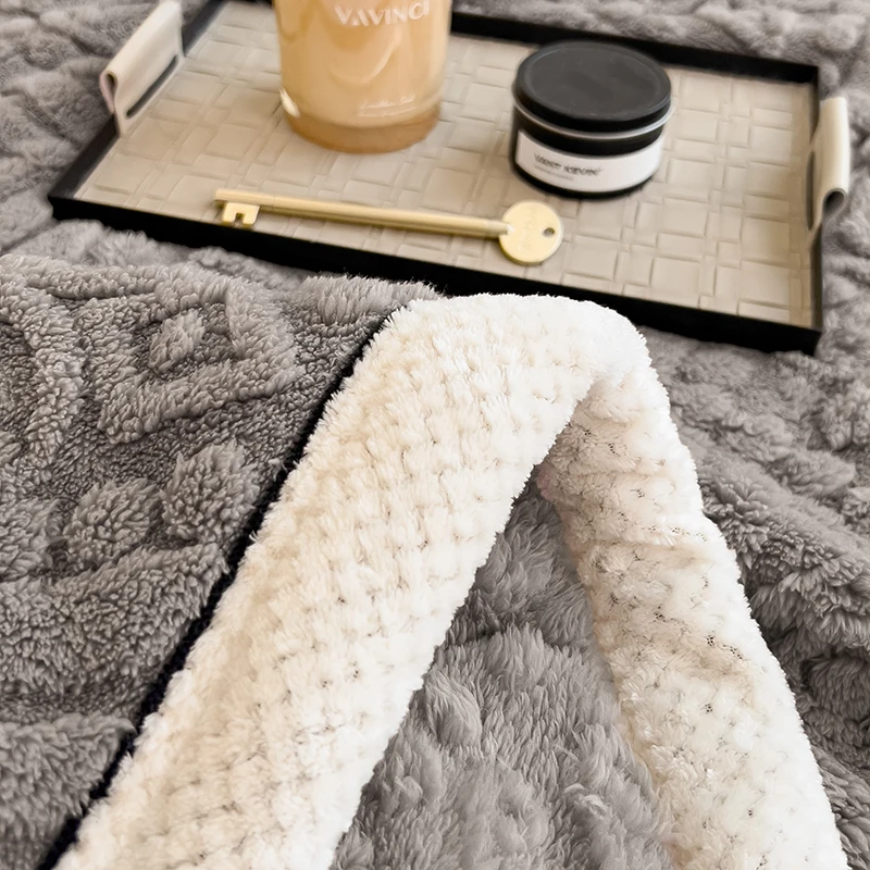 Теплое плюшевое жаккардовое одеяло WOSTAR для кровати осенне-зимнее пушистое