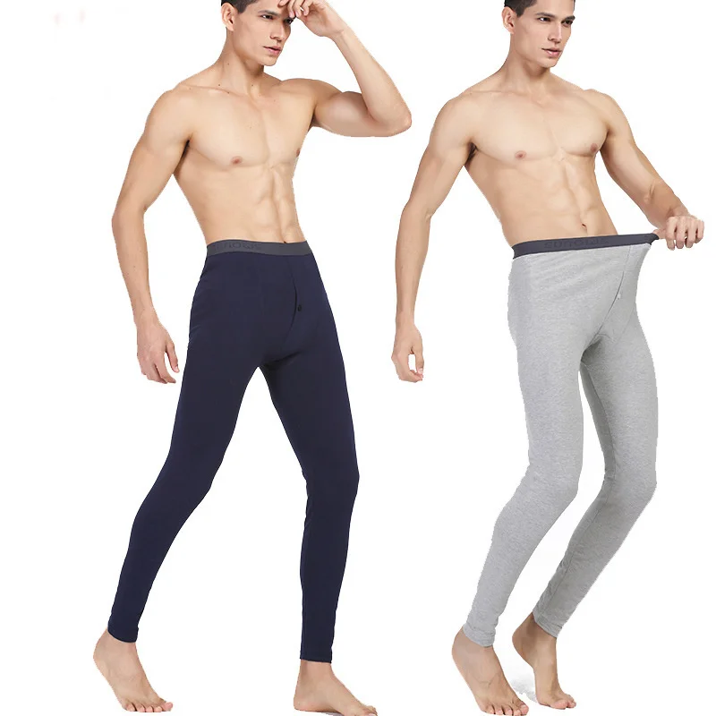 

Plus Size L-3XL Elastic Warm Lon Jons Men's termal Underwear Brand Male Winter Lycra Or Cotton Termo underwear Button