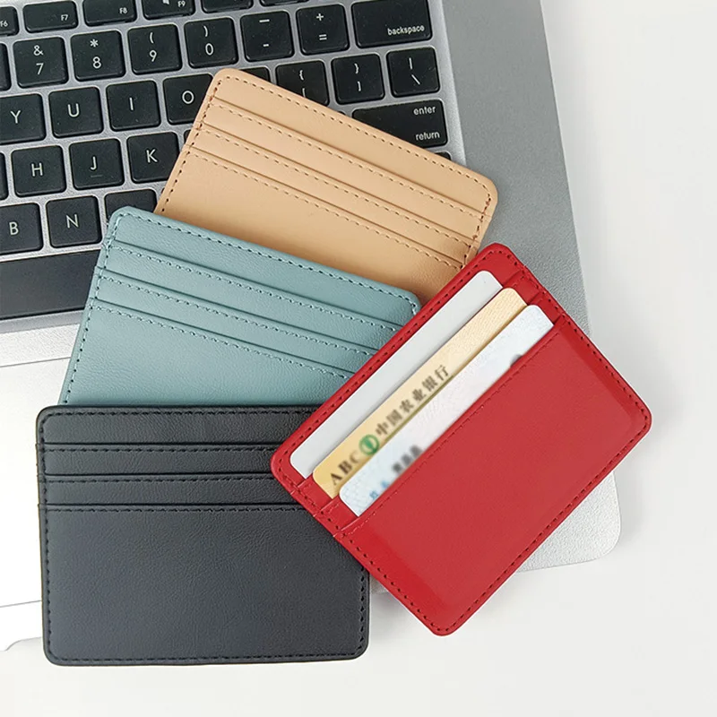 

Card Holder Luxury Slim ID-Card Holder Multi-Slot Slim Card Pocket Wallet RFID Blocking Bank PU Credit Card Organizer