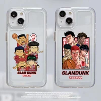 japan basketball anime slam transparent phone cover case for iphone x 11 12 13pro xs max xr 10 8 7 plus soft coque funda capa