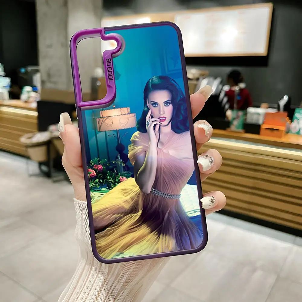 Фото Чехол для телефона Singer K-Katy P-Perry MAISTO, цветной серебристый чехол для Samsung Galaxy S21 S22 S23 S24 S25Note20 Ultra Plus Fe №5