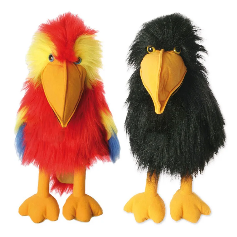 45 см компания кукол большой ребенок птицы алый Ара черная ворона создание звука