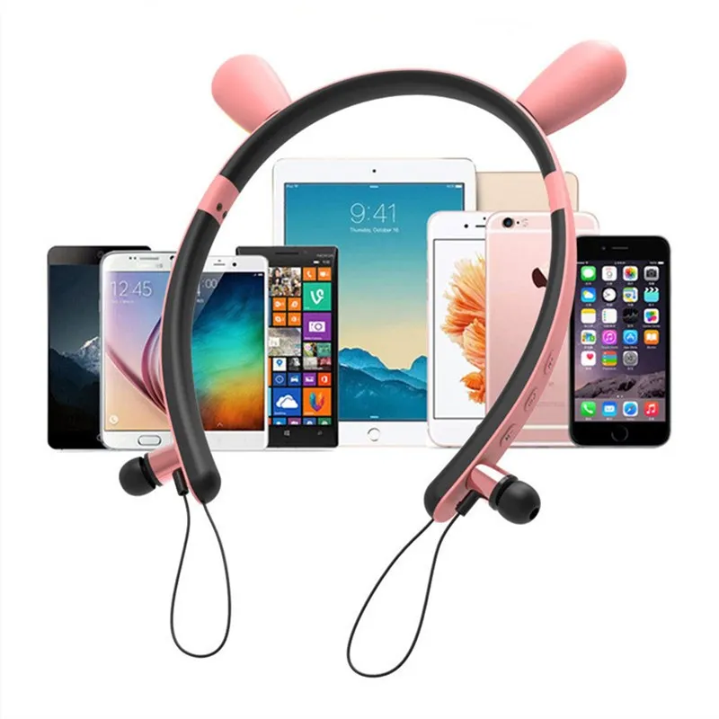 

Симпатичные беспроводные Bluetooth наушники с кошачьими ушками, головные наушники с микрофоном для ПК, ноутбука, компьютера, телефона для девоч...