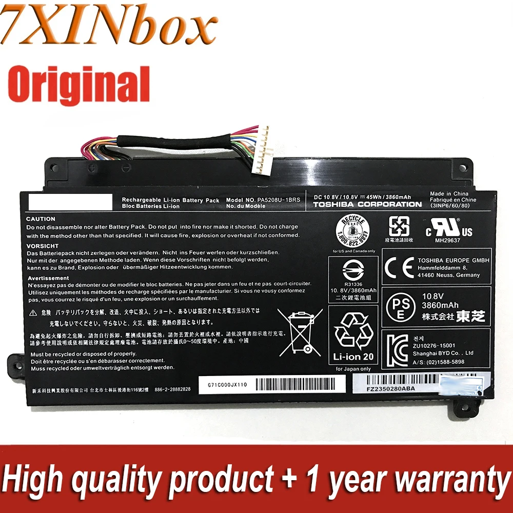

Аккумулятор для ноутбука Toshiba Chromebook CB35 CB30 PA5208U-1BRS B3330 Satellite E45W P55W, 10,8 В, 45 Вт, 3860 мАч