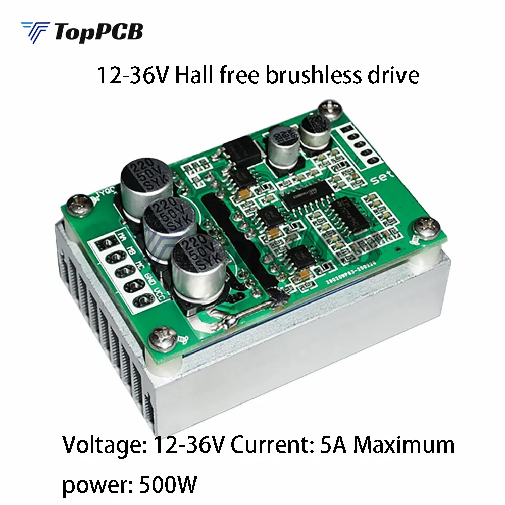 

DC12-36V 500W Brushless Hall Motor Drive Board 15A Speed Control Forward and Reverse High Power Controller