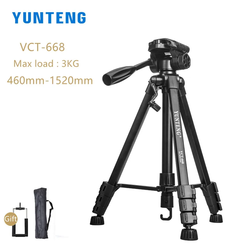 Профессиональный штатив YUNTENG VCT-668 880 998 гидравлический амортизирующий PTZ для камеры Canon Nikon Универсальный кронштейн Micro-single Outdoor
