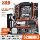Комплект материнской платы Atermiter X99 Turbo DDR4 D4 с процессором Xeon E5 2666 V3 LGA2011-3 1 шт. X 16 ГБ = 16 Гб 3200 МГц DDR4 ОЗУ память REG ECC