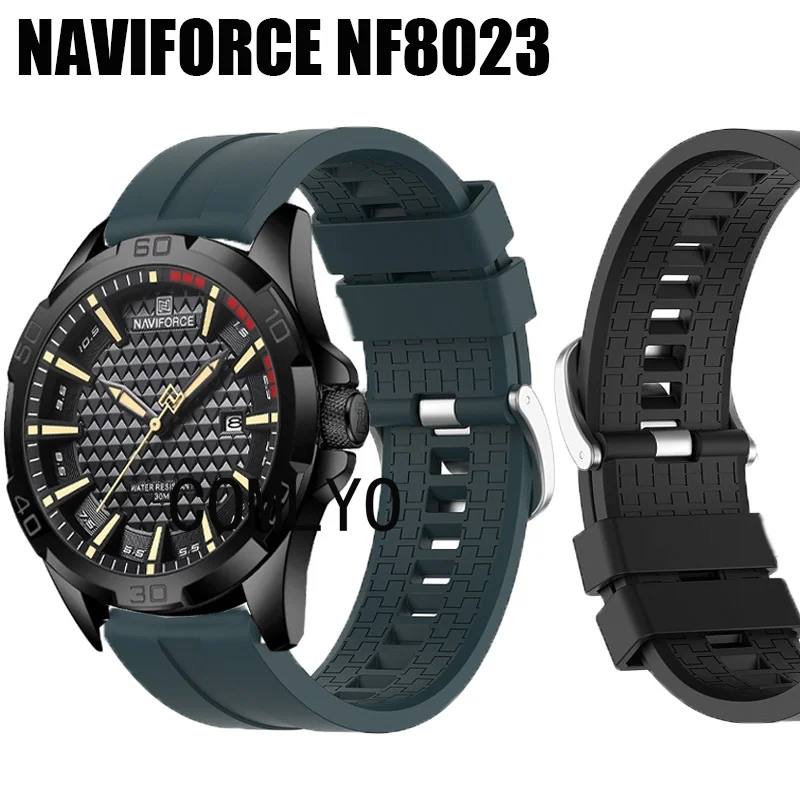 Браслет для NAVIFORCE NF8023 мужской ремешок часов силиконовый спортивный браслет 22 мм