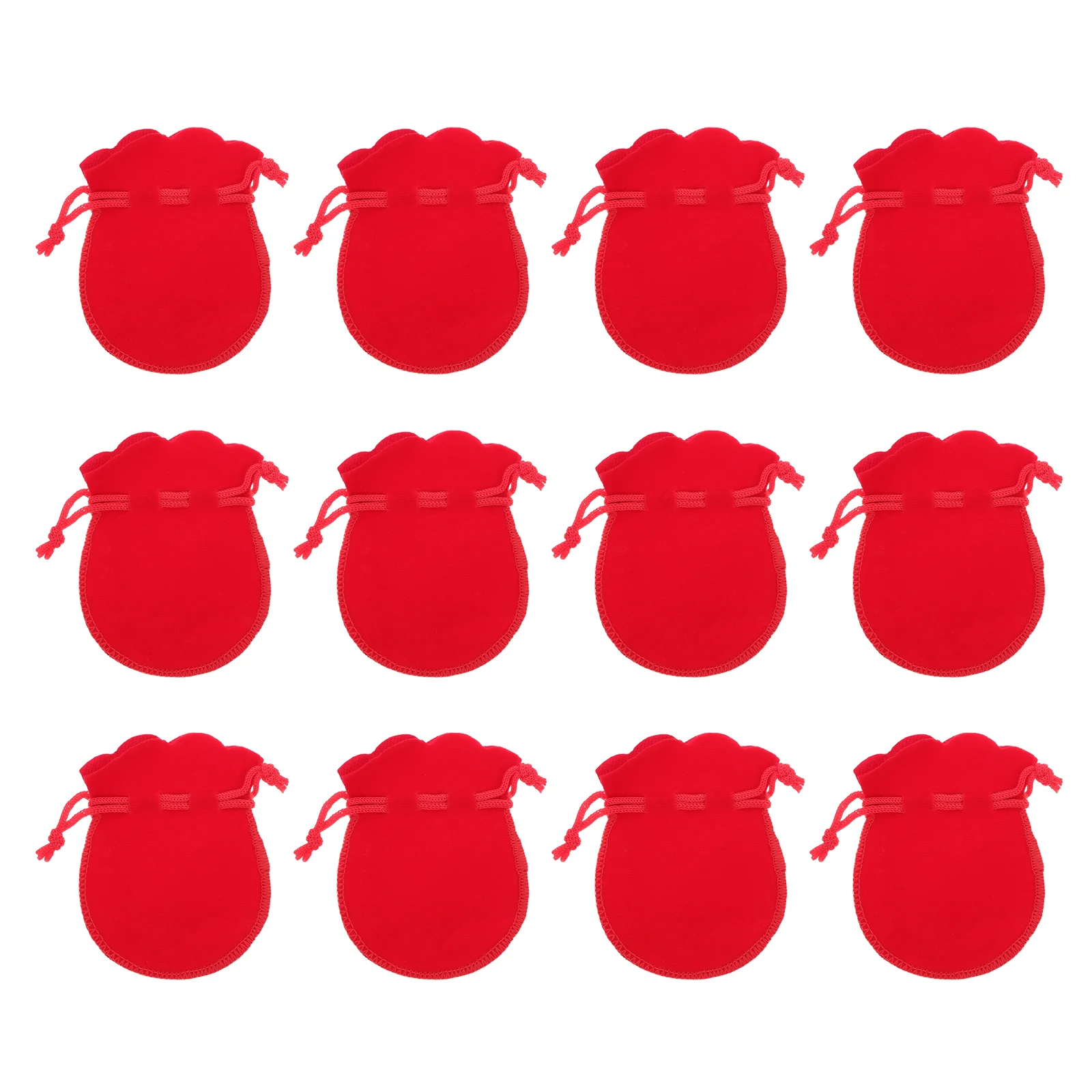 

7* 9cm Pear- Shaped Gift Drawstring Wedding Favor Gift Bags Candy Jewelry- 12pcs