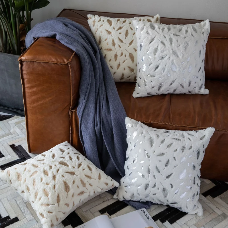 

Cushion Cover Feather Fur Upholstery Cushion Pillow Wholesale Home Bedroom Decorative Sofa Pillow Contour Bedding Standard Size