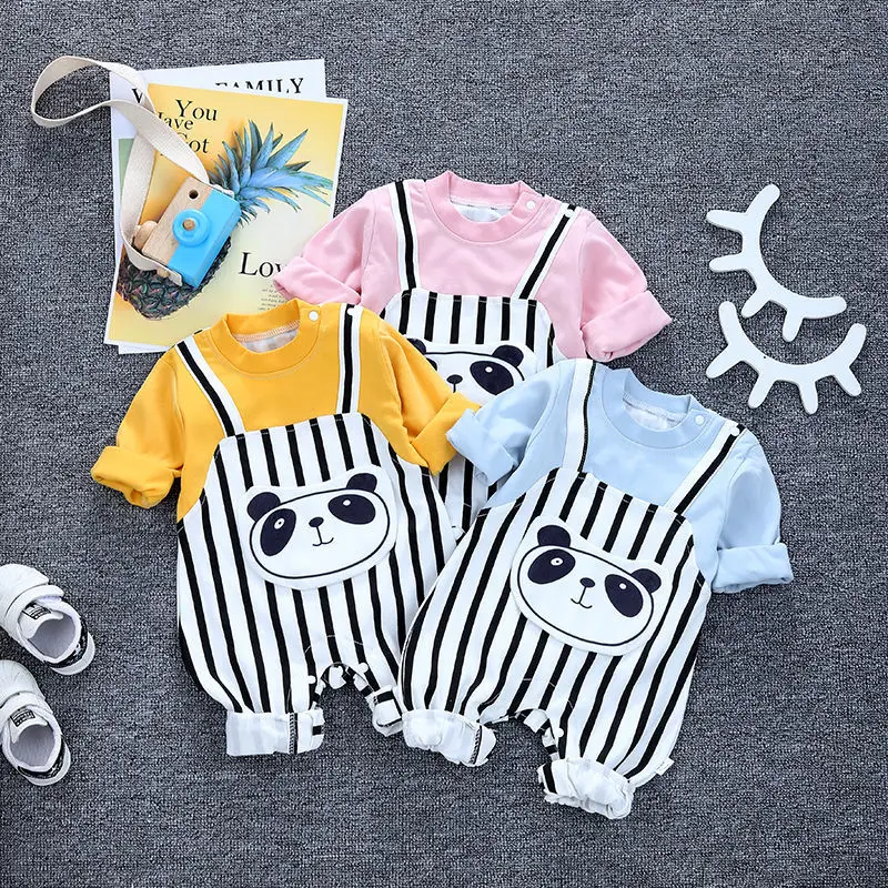

Baby jumpsuit spring and autumn pure cotton newborn baby romper ha clothes newborn pajamas long-sleeved autumn clothes