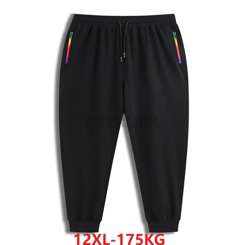 

spring summer men cotton sweatpants sports pants plus size 10XL 12XL 150KG pants zipper oversize elasticity pants 70 MFERLIER 60