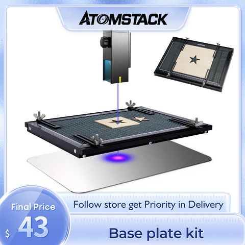 Лазерный гравер ATOMSTACK F1, Рабочий стол с Сотами, цельнометаллическая конструкция, стальная панель, платформа с измерением