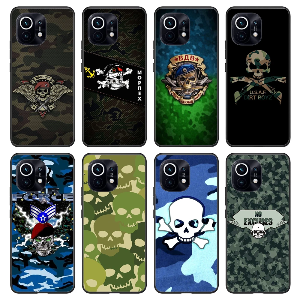 

Camo Skull Case For Xiaomi Mi POCO X3 F3 M3 11 Ultra 11T 11i 11Lite Redmi Note 10 Pro Note10 5G K40 Cover