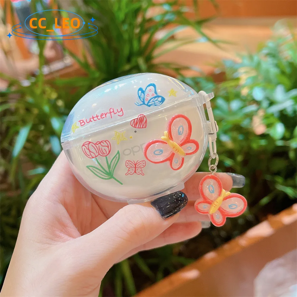 Для OPPO Enco Air2 чехол милый прозрачный брелок в виде вишни винограда милая Клубника