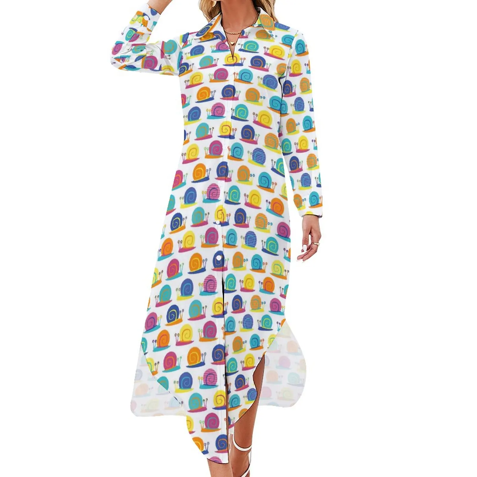 

Женское шифоновое платье с длинным рукавом и V-образным вырезом