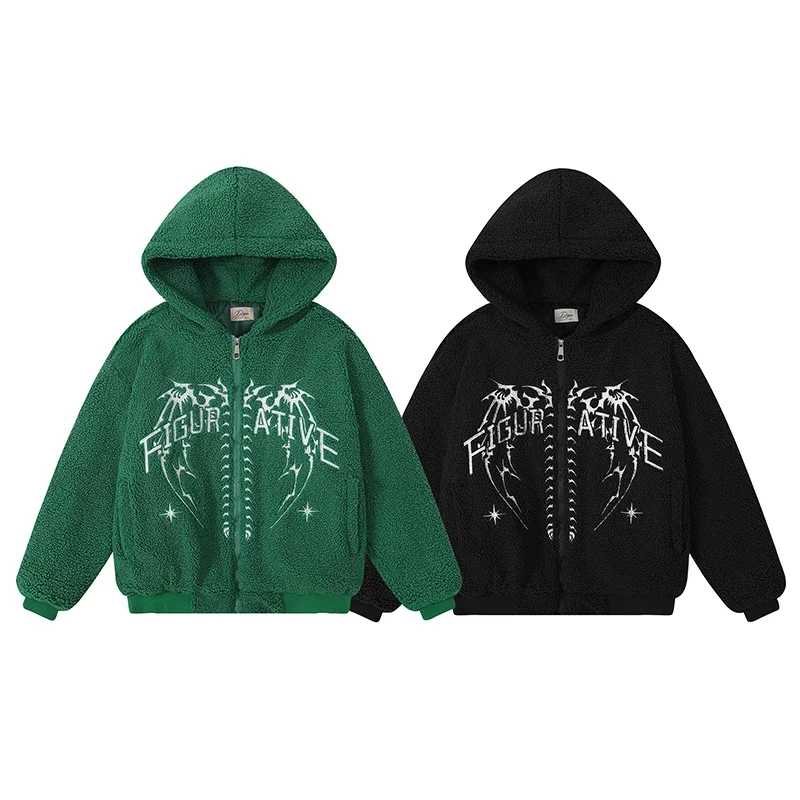 

Chaopai 2023 Autumn New American Style Fried Street Couple Casual Hooded Lamb Fleece Fashion Cotton Shirt Timely Delivery