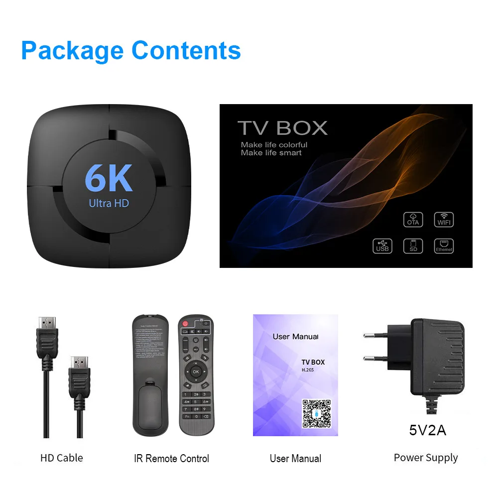 ТВ-приставка Woopker 6K Android 10 0 голосовое управление 2 4/5 8 ГГц Wifi 3D Ultra HD медиаплеер 4 Гб