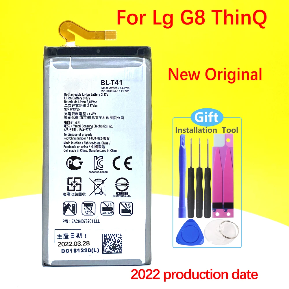 

100% новый аккумулятор BL-T41 для LG G8 ThinQ LMG820QM7 LMG820UM1 LM-G820UMB LMG820UM0 LM-G820N высококачественный телефон + номер отслеживания