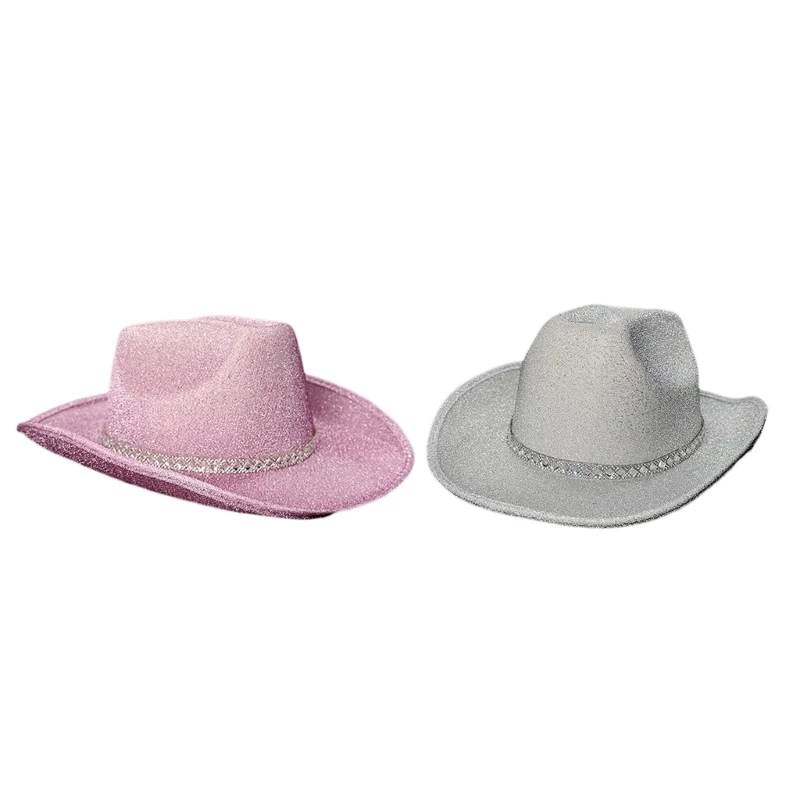 

Glitter Cowgirl Hat Bachelorette PartyHat Western Cowboy Hat Fedora Bridal Party Drop Shipping