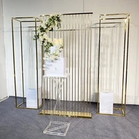 3pcs luxury iron screen partition column plinth flowers arch balloon frame for wedding backdrop birthday party stage prop decor