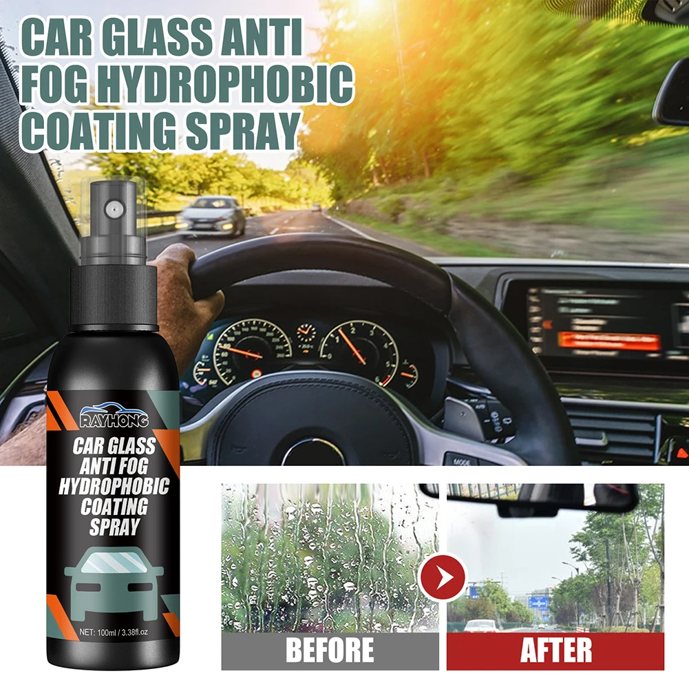 

100ml Car Windshield Coating Spray Rearview Mirror Windscreen Glass Cleaner Agent Hydrophobic Stain Remover Rainproof Polish Kit