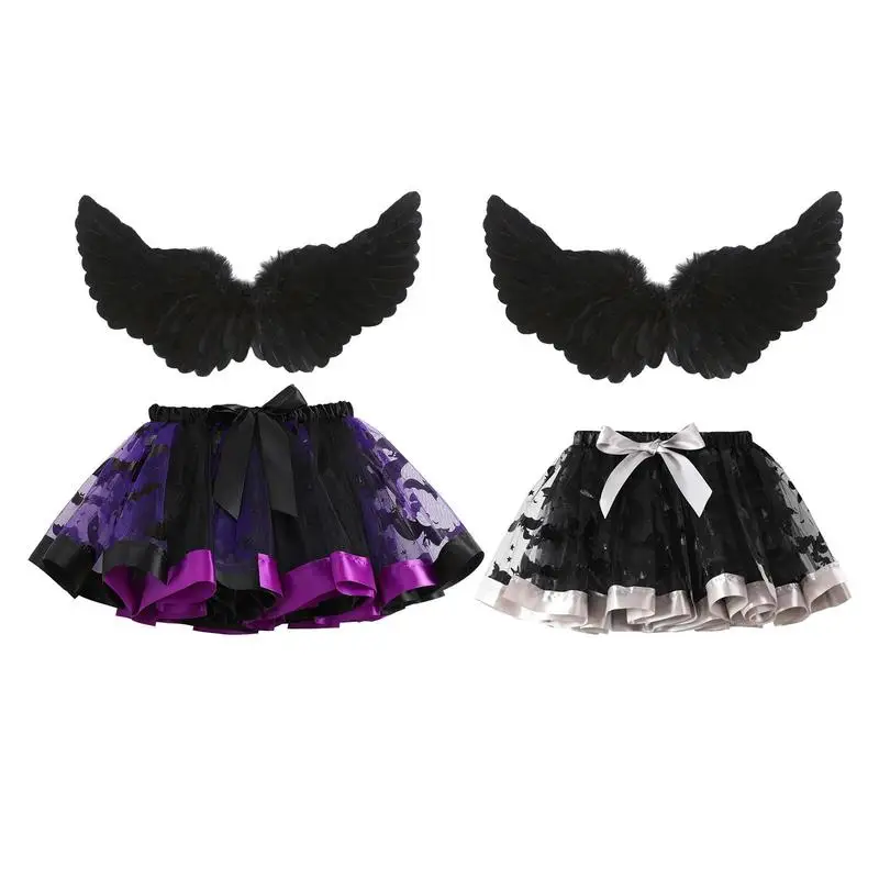 

Girls Skirts Wings For Halloween Scary Princess Halloween Tutu With Wings GirlsCasual Dresses For Traveling Party Home School