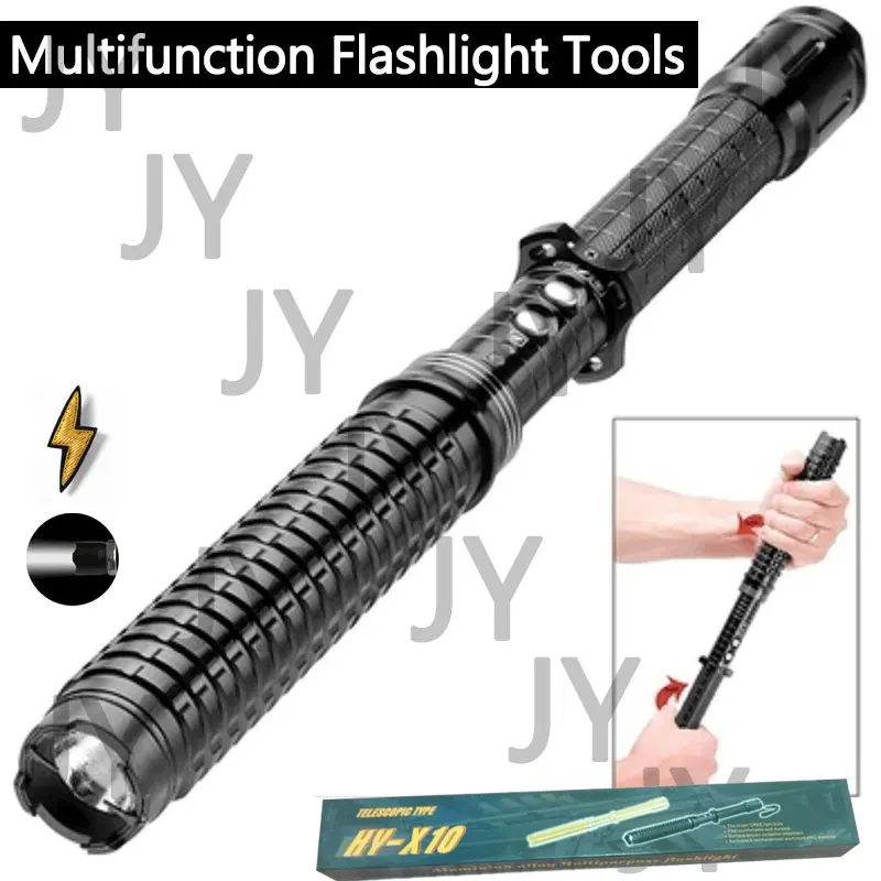

42cm Outdoor 3 Modes Multifunction Flashlight Mace Searchlight Camping Hiking Car Portable Window Breaker Self Defense Tools