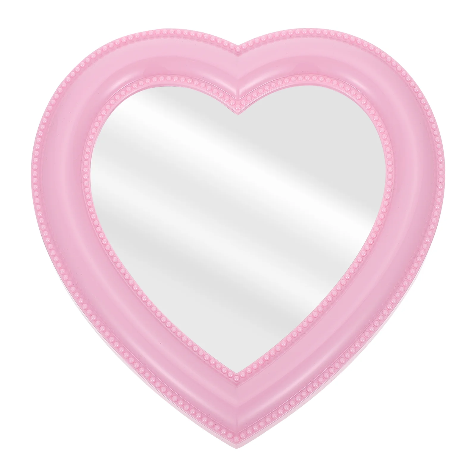 

1pc Table Mirror Tabletop Mirror Tabletop Mirror Wooden Rotating Mirror Heart Shaped Vanity Mirror